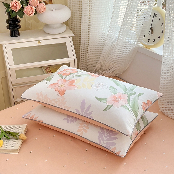 91家纺网 家纺一手货源 找家纺 元元被芯 2025新款40支13372全棉印花全棉隐藏式夹棉枕套 半夏