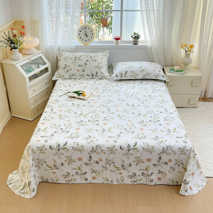 91家纺网 家纺一手货源 找家纺 元元被芯 2025新款40支13372全棉印花全棉床单 春溪