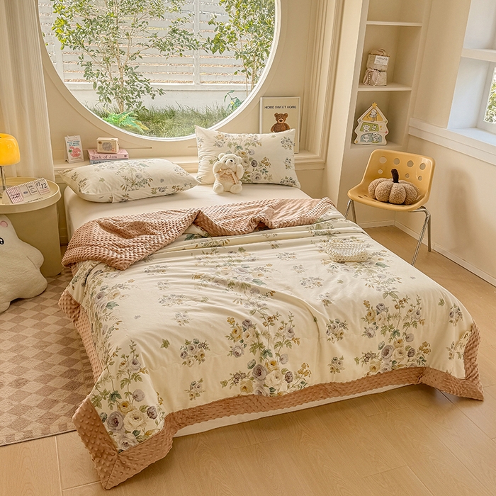 91家纺网 家纺一手货源 找家纺 梦依依 2025新款40支全棉豆豆被大豆被夏被春秋被子被芯 加微信送买家秀 香榭丽舍