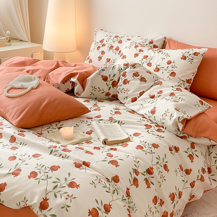 91家纺网 家纺一手货源 找家纺 慕希家纺 2025新款全棉13372印花四件套 红了石榴