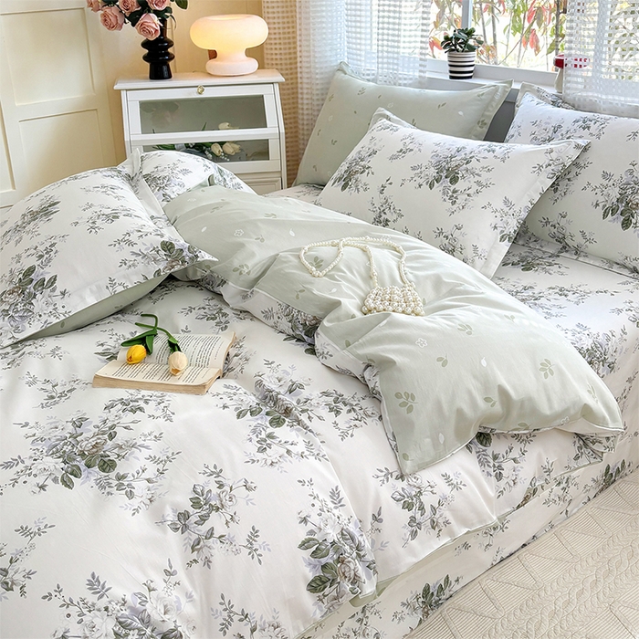 91家纺网 家纺一手货源 找家纺 元元被芯 2025新款40支13372全棉印花全棉四件套 若萱