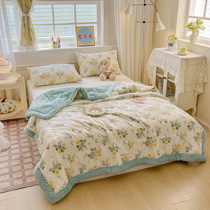 91家纺网 家纺一手货源 找家纺 梦依依 2025新款40支全棉豆豆被大豆被夏被春秋被子被芯 加微信送买家秀 冷露金桂