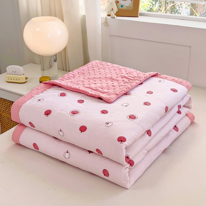 91家纺网 家纺一手货源 找家纺 （总）鑫棉坊 2025新款A类水洗棉豆豆双层纱棉花夏凉被