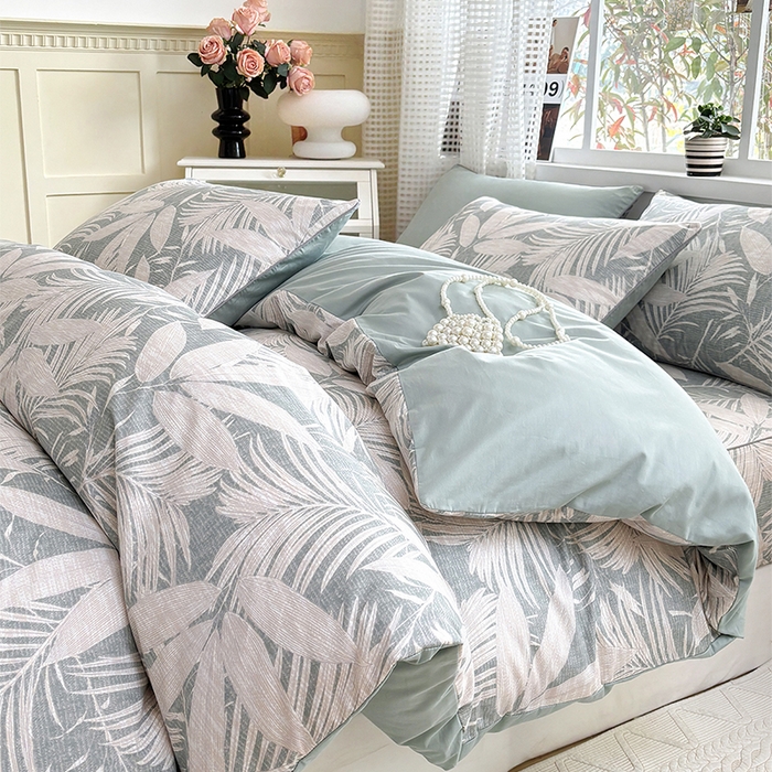 91家纺网 家纺一手货源 找家纺 元元被芯 2025新款40支13372全棉印花全棉隐藏式夹棉被套 蔓羽