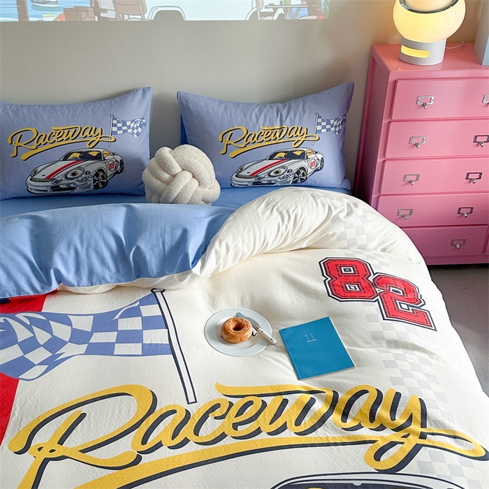 91家纺网 家纺一手货源 找家纺 馨语家居 2025新款全棉双层纱四件套 速度之王