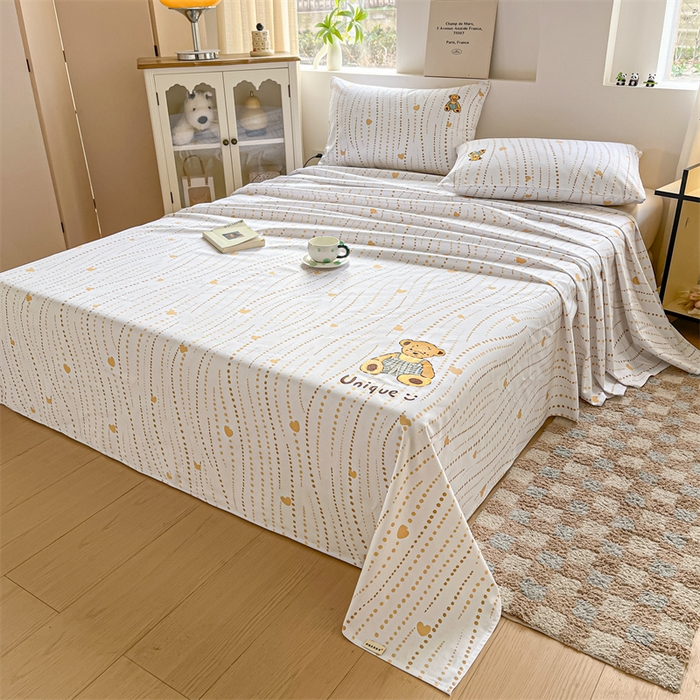 91家纺网 家纺一手货源 找家纺 笙意家纺2025新款全棉老粗布单品单床单 流心岁月-咖