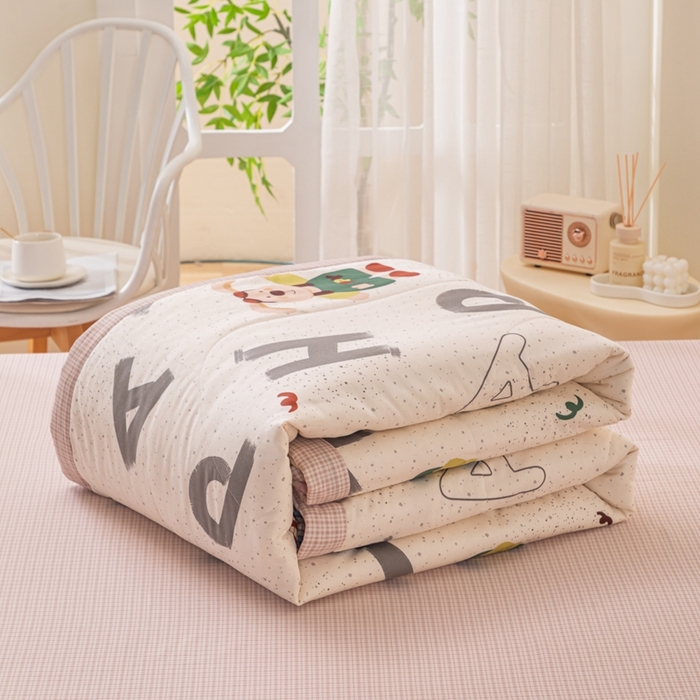 91家纺网 家纺一手货源 找家纺 鑫棉坊 2025新款A类全棉印花大豆纤维空调被大豆被 蒙奇奇-米