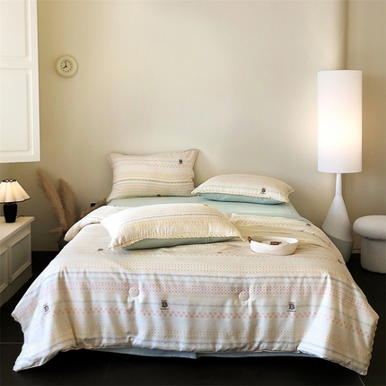 换种生活 2025新款水溶小花边针织单夏被 四件套 TB元素