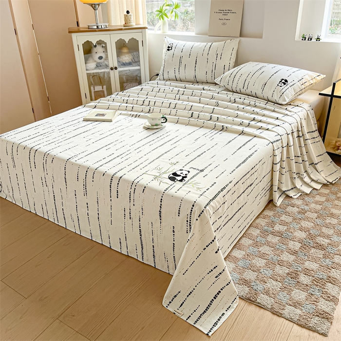 91家纺网 家纺一手货源 找家纺 笙意家纺2025新款全棉老粗布单品单床单 流星雨-灰