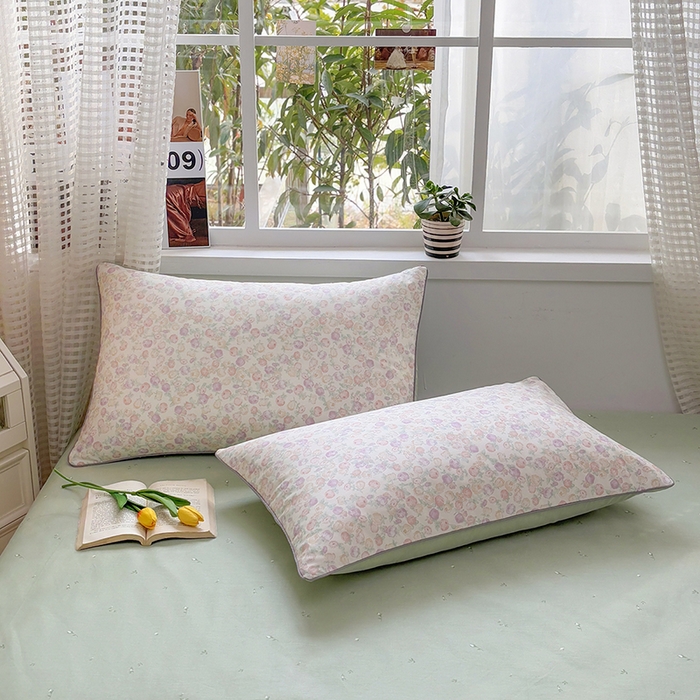 91家纺网 家纺一手货源 找家纺 元元被芯 2025新款40支13372全棉印花全棉隐藏式夹棉枕套 悠然