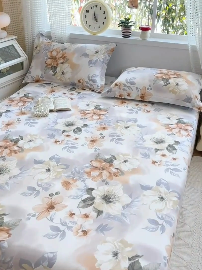 91家纺网 家纺一手货源 找家纺 元元被芯 2025新款40支13372全棉印花全棉床笠 花舞