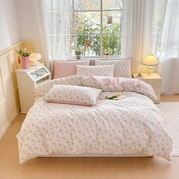 91家纺网 家纺一手货源 找家纺 元元被芯 2025新款40支13372全棉印花全棉隐藏式夹棉被套 缘月