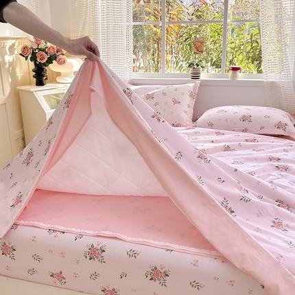 91家纺网 家纺一手货源 找家纺 （总）元元被芯 2025新款40支13372全棉印花全棉隐藏式夹棉被套