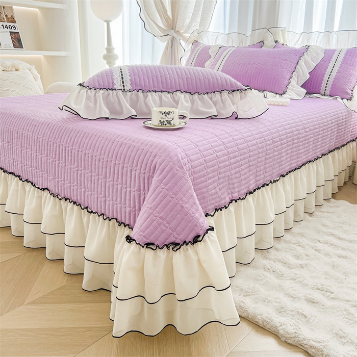 91家纺网 家纺一手货源 找家纺 虹星家纺 2025年新款全棉床盖四件套-花影倾梦 花影倾梦-优雅紫