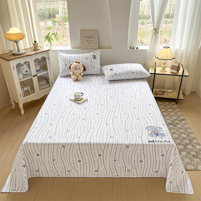 91家纺网 家纺一手货源 找家纺 笙意家纺2025新款全棉老粗布单品单床单 流心岁月-灰