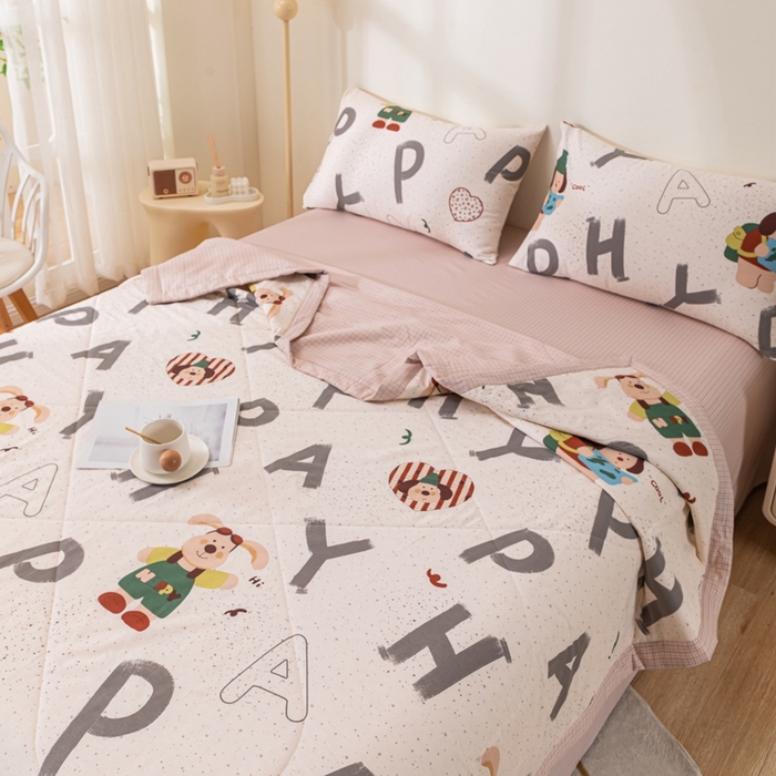 91家纺网 家纺一手货源 找家纺 鑫棉坊 【又降价啦】2025新款全棉A类印花纯棉花夏被可机洗空调被 蒙奇奇-米