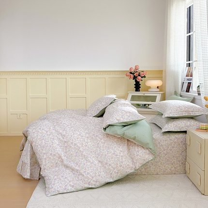 元元被芯 2025新款40支13372全棉印花全棉三件套 悠然