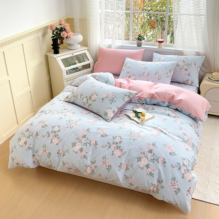 91家纺网 家纺一手货源 找家纺 元元被芯 2025新款40支13372全棉印花全棉隐藏式夹棉被套 初妤