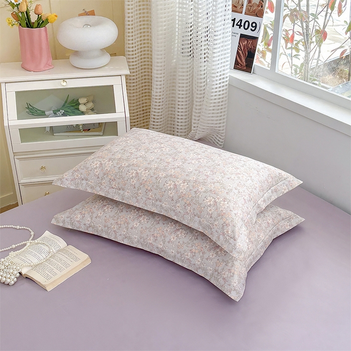 91家纺网 家纺一手货源 找家纺 元元被芯 2025新款40支13372全棉印花全棉枕套 茉莉