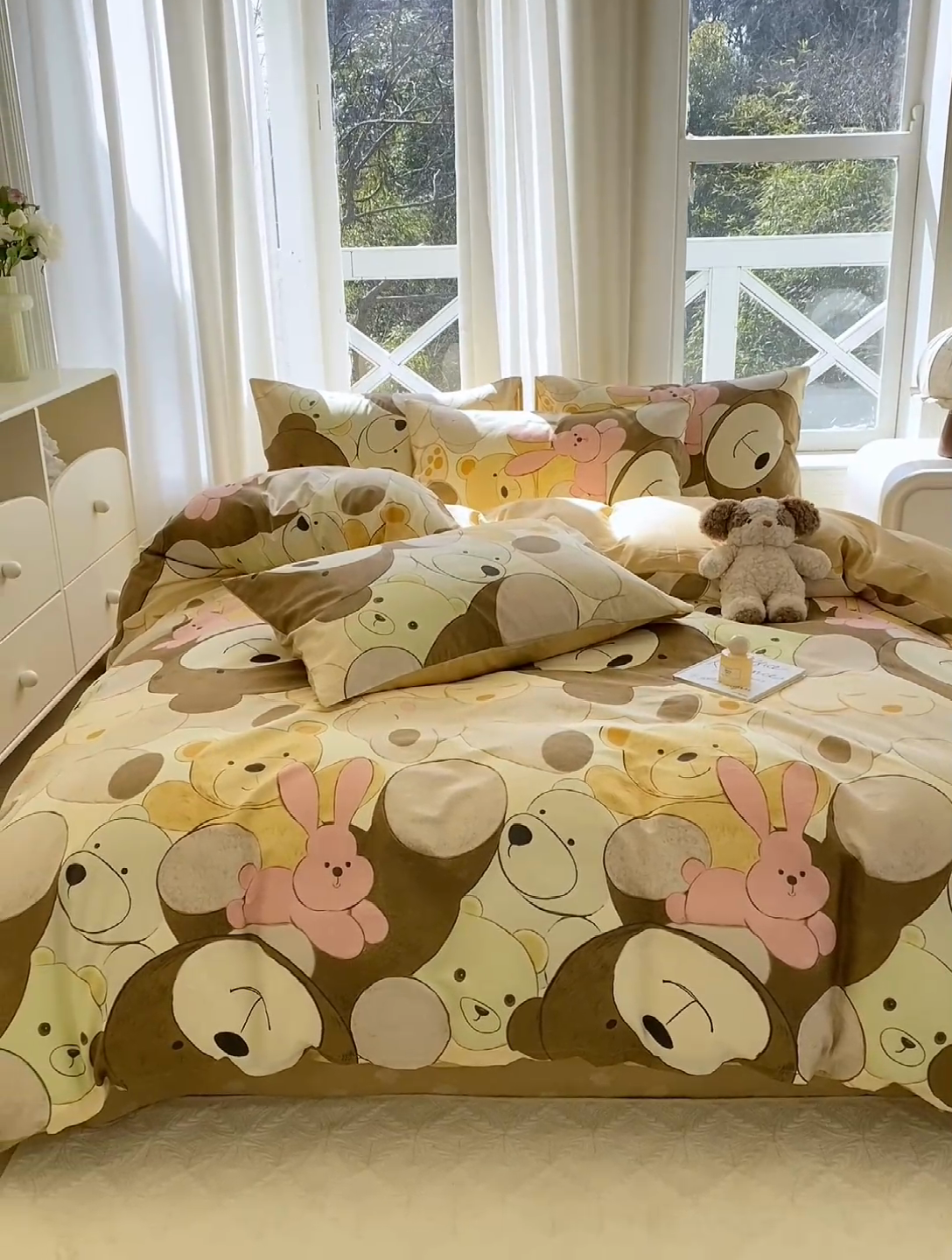 91家纺网 家纺一手货源 找家纺 慕希家纺 2025新款全棉13372印花四件套 熊熊总动员