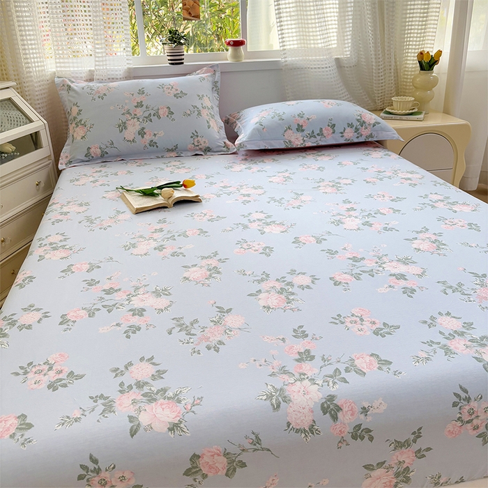 91家纺网 家纺一手货源 找家纺 元元被芯 2025新款40支13372全棉印花全棉床笠 初妤