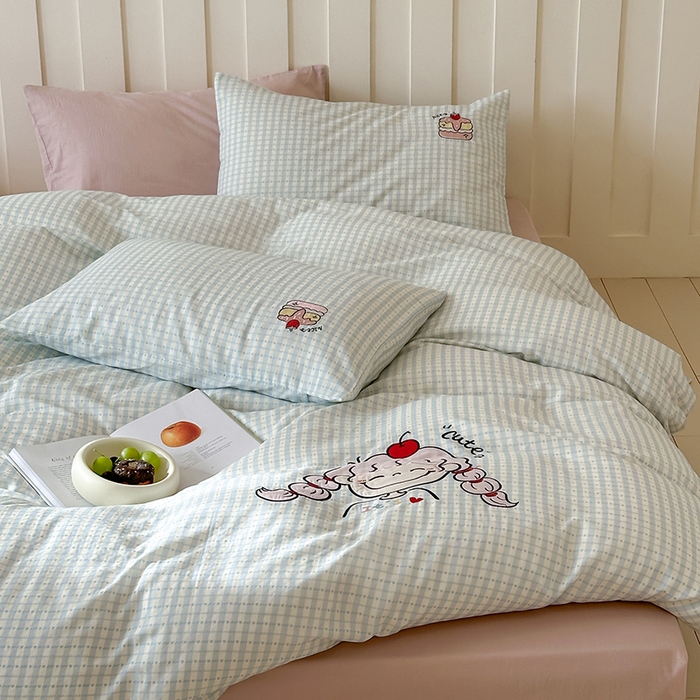 91家纺网 家纺一手货源 找家纺 （总）圆岛家纺 2025新款全棉双层纱贴布绣四件套