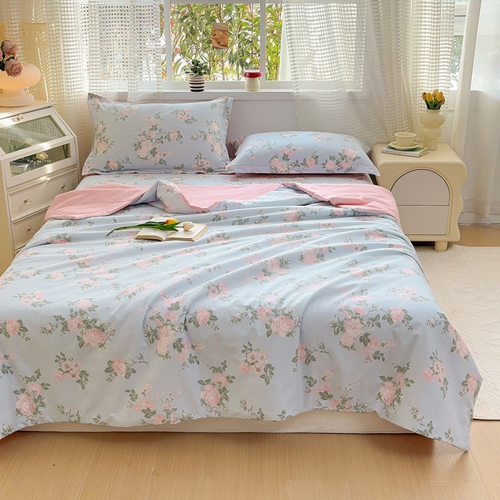 91家纺网 家纺一手货源 找家纺 2025新款40支13372全棉印花夏被 初妤