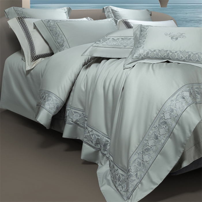 91家纺网 家纺一手货源 找家纺 高大尚婚庆馆 2025新款长绒棉四件套-简奢 简奢-水晶兰