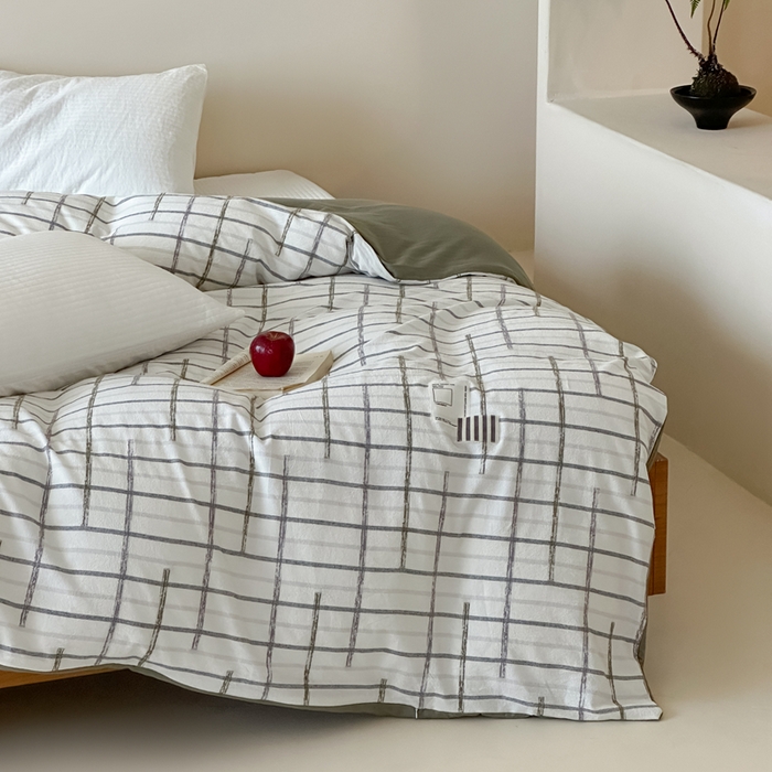 91家纺网 家纺一手货源 找家纺 月夏 2025新款全棉双层纱被套全棉被套单被套 吉尔伯特-米白