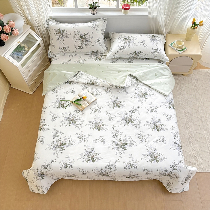 91家纺网 家纺一手货源 找家纺 2025新款40支13372全棉印花夏被 若萱