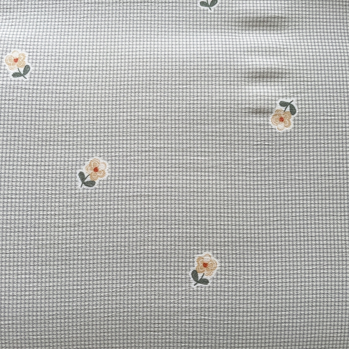 91家纺网 家纺一手货源 找家纺 仟网汇 2025新款韩版镂空花边针织双层纱四件套 婉约灰