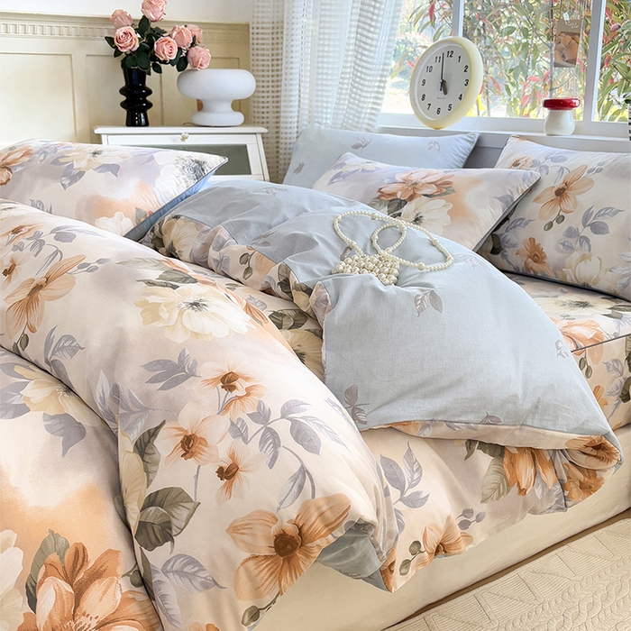 91家纺网 家纺一手货源 找家纺 元元被芯 2025新款40支13372全棉印花全棉隐藏式夹棉被套 梦湘