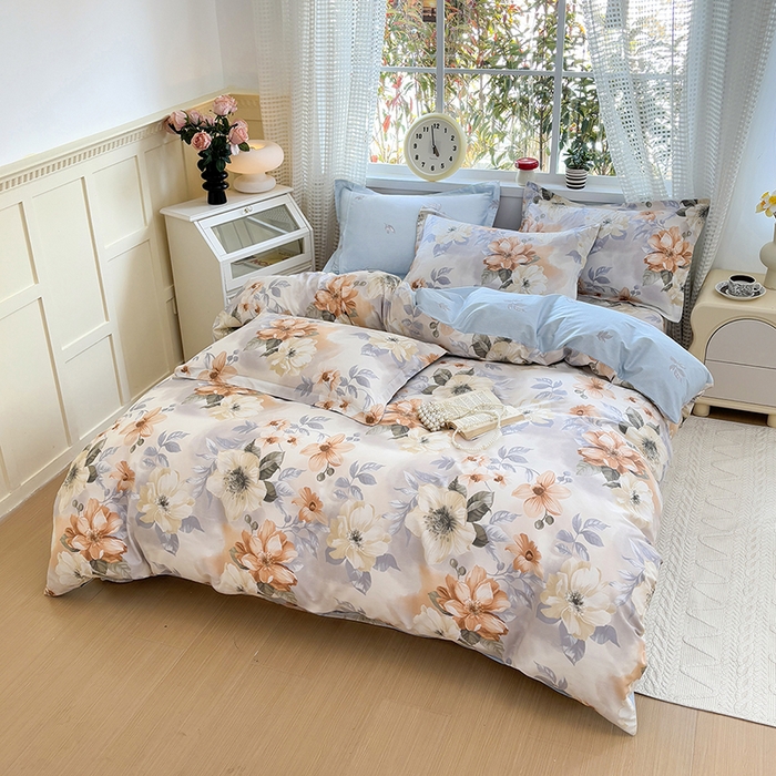 91家纺网 家纺一手货源 找家纺 元元被芯 2025新款40支13372全棉印花全棉四件套 梦湘