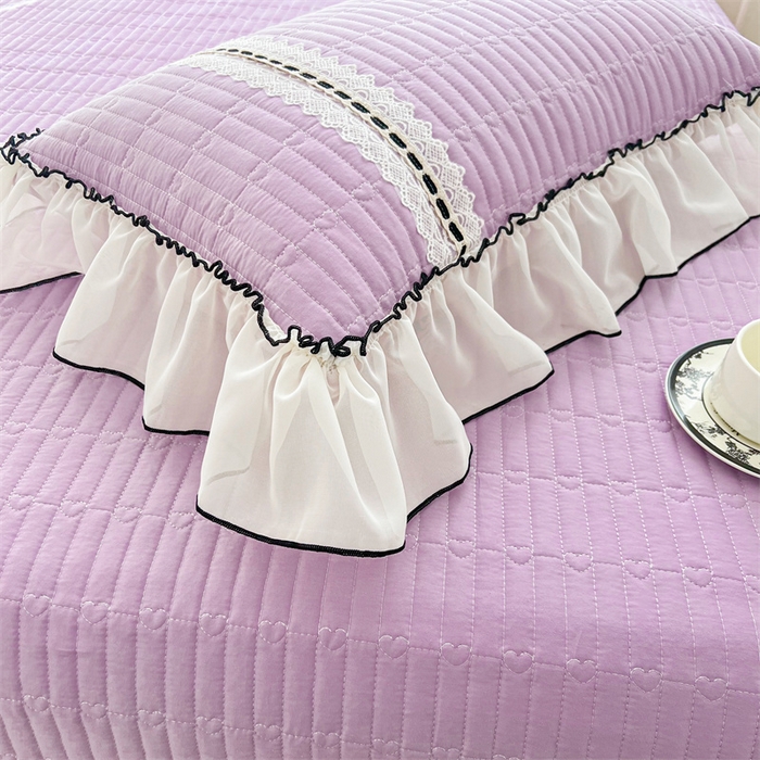 91家纺网 家纺一手货源 找家纺 虹星家纺 2025年新款全棉床盖三件套-花影倾梦 花影倾梦-优雅紫