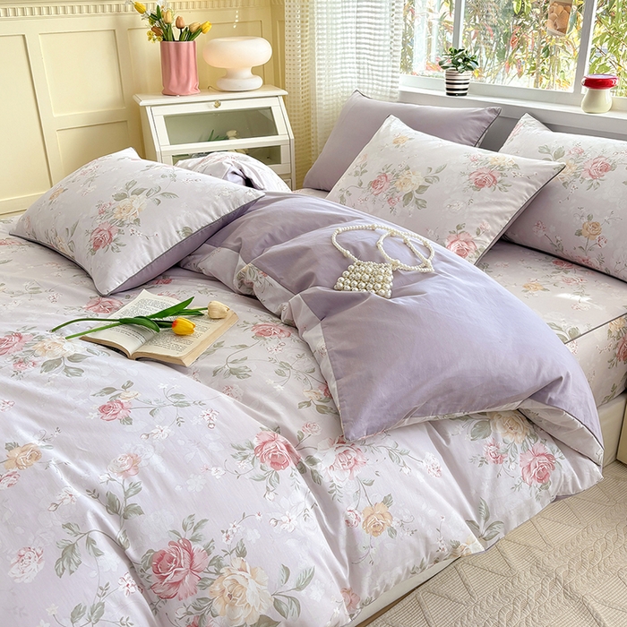 91家纺网 家纺一手货源 找家纺 元元被芯 2025新款40支13372全棉印花全棉隐藏式夹棉被套 悦影