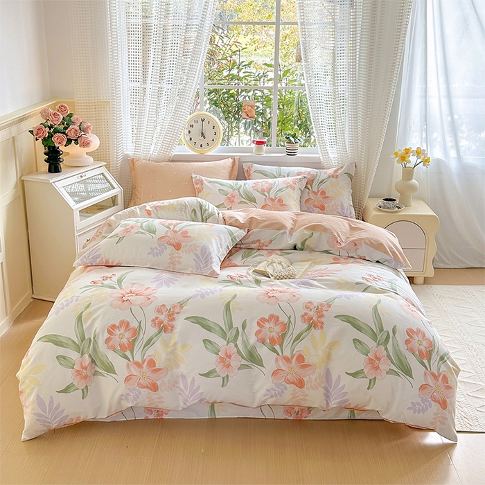 91家纺网 家纺一手货源 找家纺 元元被芯 2025新款40支13372全棉印花全棉三件套 半夏