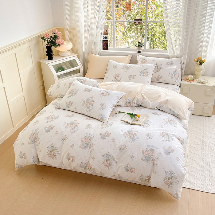 91家纺网 家纺一手货源 找家纺 元元被芯 2025新款40支13372全棉印花全棉隐藏式夹棉被套 花舞