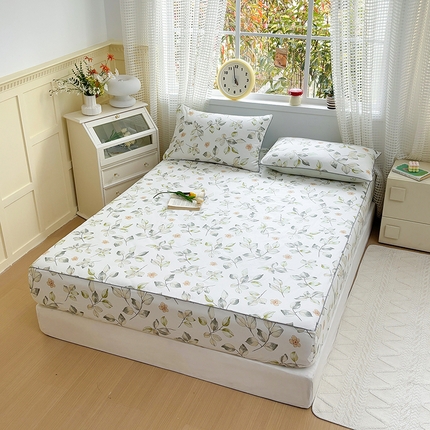 元元被芯 2025新款40支13372全棉印花全棉隐藏式夹棉床笠 春溪