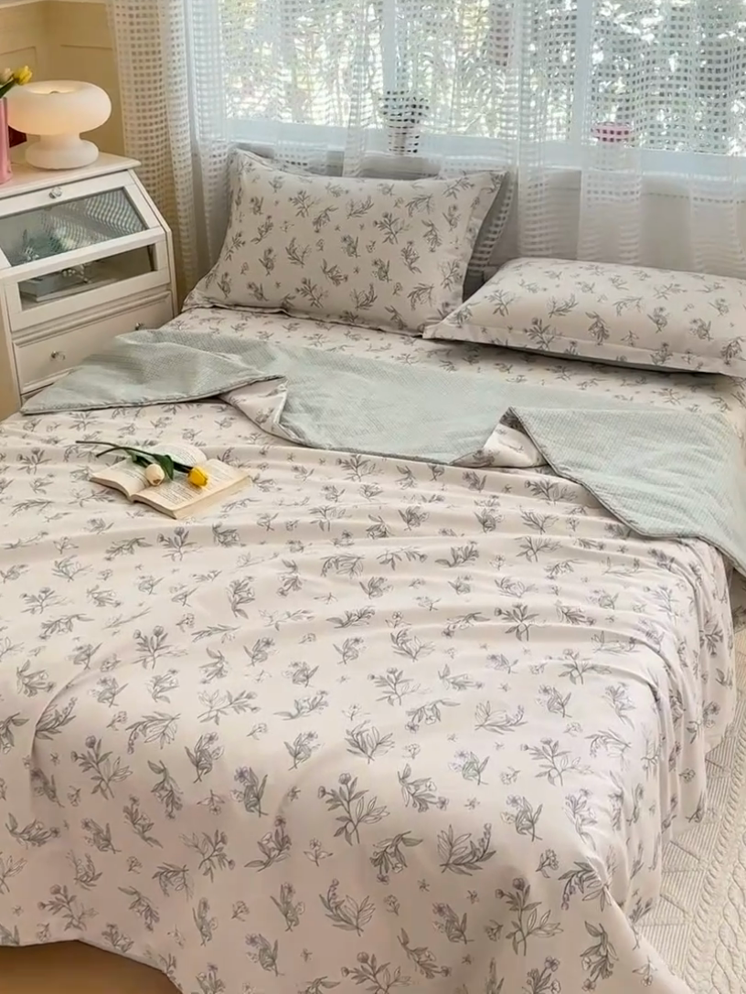 91家纺网 家纺一手货源 找家纺 2025新款40支13372全棉印花夏被 宁静