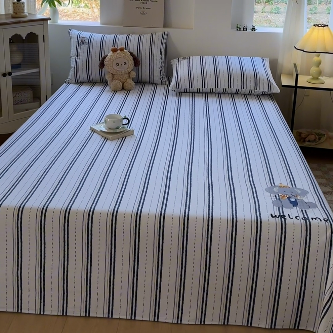 91家纺网 家纺一手货源 找家纺 笙意家纺2025新款全棉老粗布单品单床单 胡里奥-兰