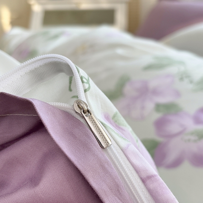 91家纺网 家纺一手货源 找家纺 元元被芯 2025新款40支13372全棉印花全棉被套 紫萱