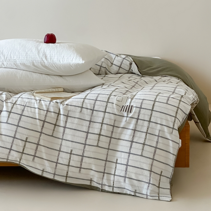 91家纺网 家纺一手货源 找家纺 月夏 2025新款全棉双层纱被套全棉被套单被套 吉尔伯特-米白