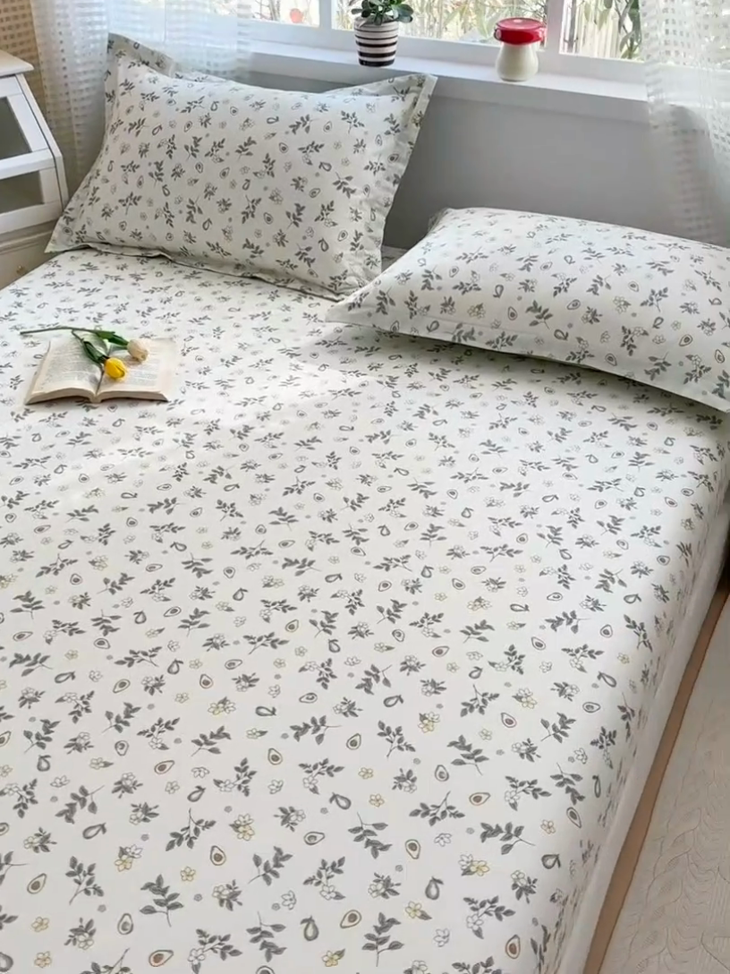 91家纺网 家纺一手货源 找家纺 元元被芯 2025新款40支13372全棉印花全棉床笠 绿意