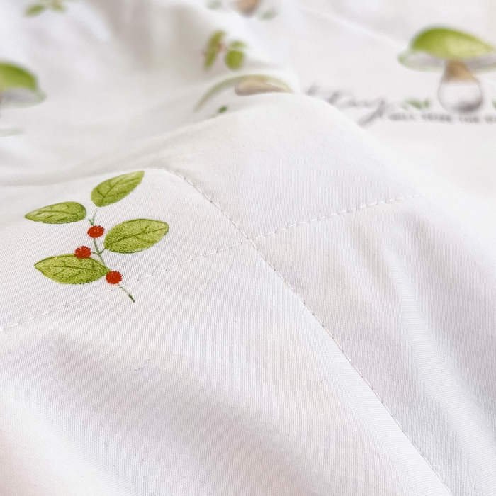 91家纺网 家纺一手货源 找家纺 鑫棉坊 2025新款A类水洗棉豆豆双层纱棉花夏凉被 蘑菇精灵