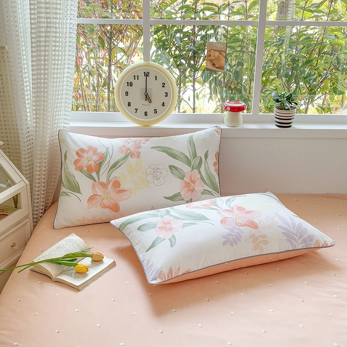 91家纺网 家纺一手货源 找家纺 元元被芯 2025新款40支13372全棉印花全棉隐藏式夹棉枕套 半夏