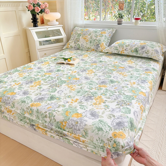 91家纺网 家纺一手货源 找家纺 元元被芯 2025新款40支13372全棉印花全棉床笠 亦语