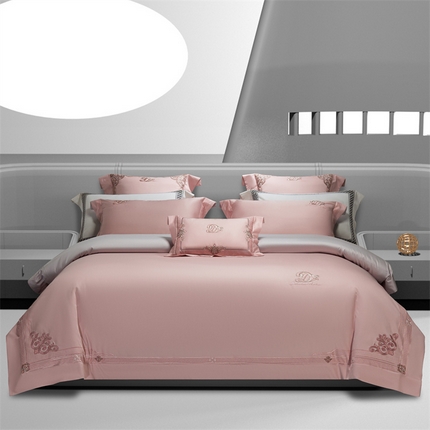 91家纺网 家纺一手货源 找家纺 （总）高大尚婚庆馆 2025新款长绒棉AB版四件套 -兰蒂