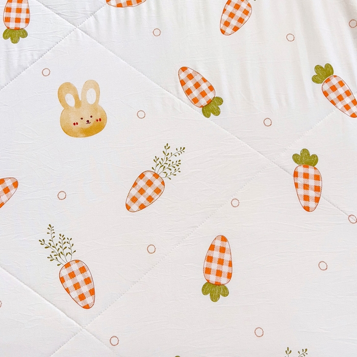 91家纺网 家纺一手货源 找家纺 鑫棉坊 2025新款A类水洗棉豆豆双层纱棉花夏凉被 萝卜兔