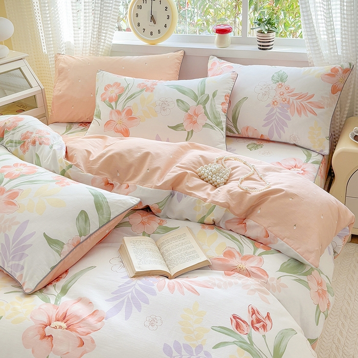 91家纺网 家纺一手货源 找家纺 元元被芯 2025新款40支13372全棉印花全棉隐藏式夹棉被套 半夏