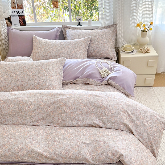 91家纺网 家纺一手货源 找家纺 元元被芯 2025新款40支13372全棉印花全棉四件套 茉莉